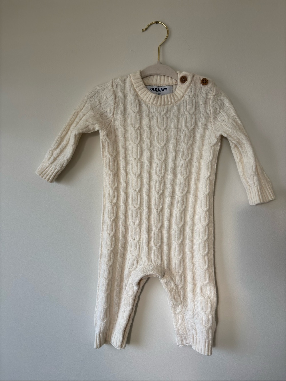Old Navy Cream Cable-Knit Infant One-Piece